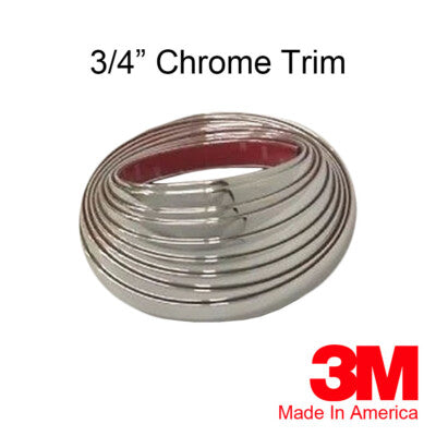 3/4" CHROME ROCKER PANEL BODY MOLDING FLEXIBLE TRIM - UNIVERSAL