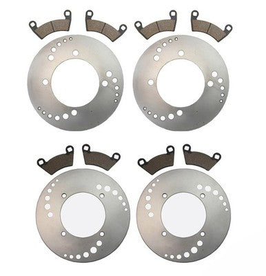 Solid Spare Front & Rear Brake Rotors & Pads 2009 fits Polaris Ranger 700 4x4 EFI
