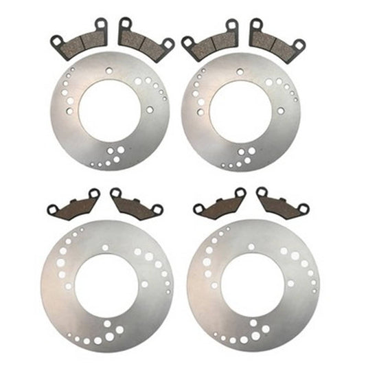 Solid Spare Front Rear Brake Rotors Semi-Metallic Brake Pads 2009-2014 for Polaris RZR 800 S