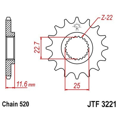 JT Sprockets 13 Tooth Front Sprocket 13T for Polaris Scrambler 500 4x4 1998-2012