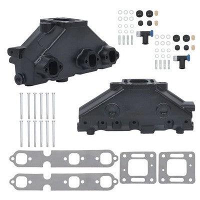 Solid Spare 2× Exhaust Manifold For MerCruiser GM V6 1985-2002 175 185 205 262 4.3L 99746A17