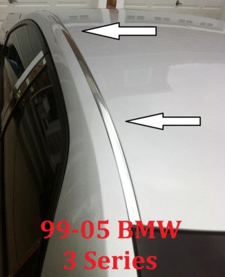 For 1999-2005 BMW E46 3 SERIES CHROME ROOF TOP TRIM MOLDING KIT