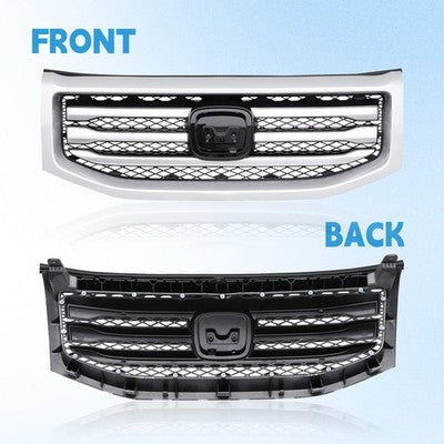 For Honda Pilot 2012-2015 12-15 Front Bumper Silver Grille Molding Surround Trim