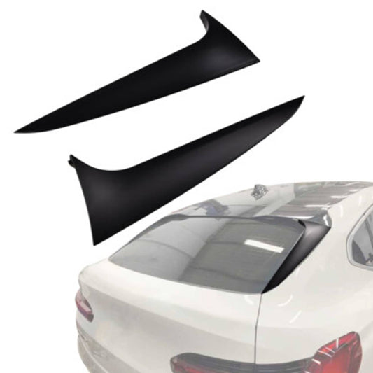 Solid Spare New Fit For BMW X4 G02 2019-2021 Rear Window Spoiler Side Wing Cover Matte Black