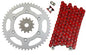 Solid Spare Red 520x112 Drive Chain & 13/49 Sprockets for Yamaha YZ125 2002 2003 2004