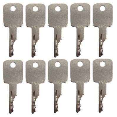 (10) Keys For Bobcat, Terex, Ditch-Witch, Genie, Grove, IR, JLG, Komatsu IH D250