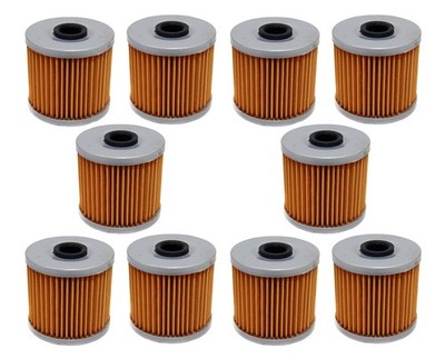 Solid Spare 10 Pack of Oil Filters for Kawasaki KL600, KLR650, KLX650 Replaces OEM 16099-004
