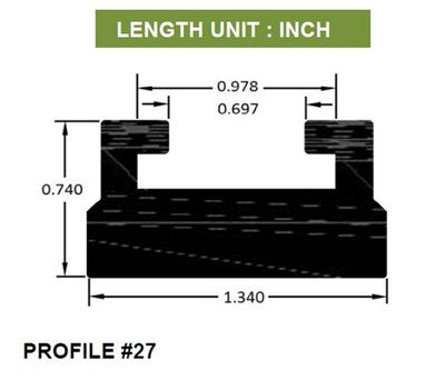 Solid Spare SPI Black Snowmobile Slide / Sliding Frame Runner for Yamaha 66" Profile 27
