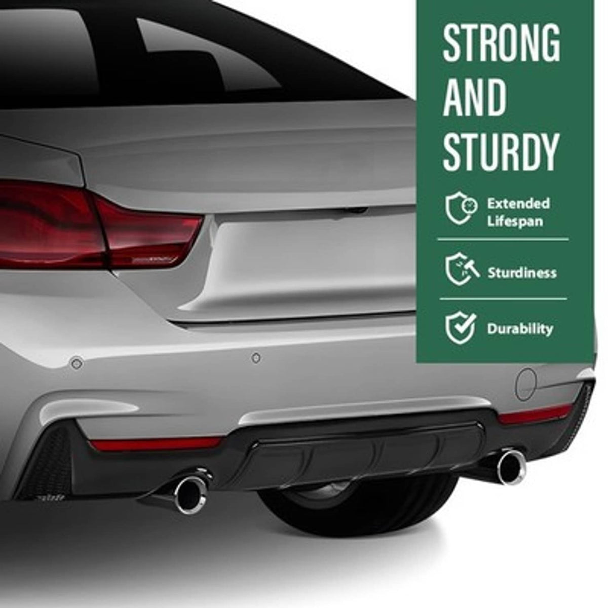 Solid Spare Rear Bumper Diffuser Gloss Black Fit For 14-20 BMW F32 F33 F36 4 Series M Sport