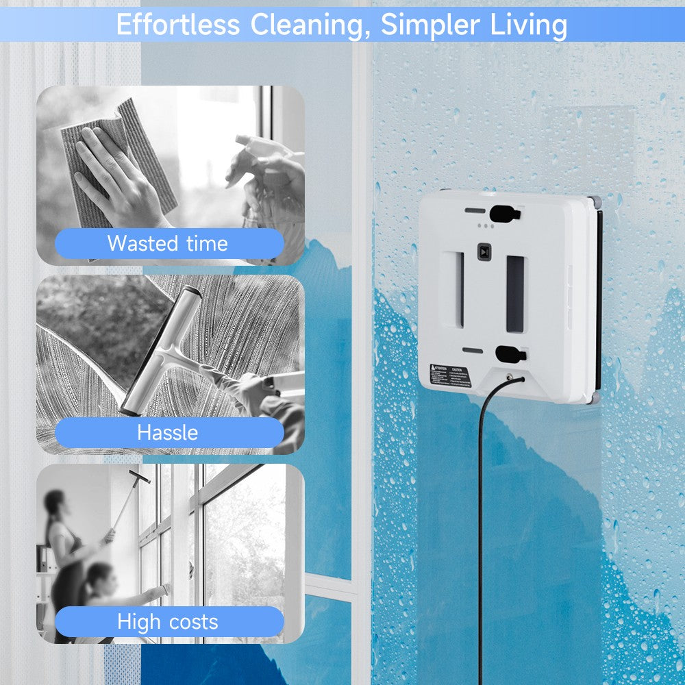 Smart Window Cleaning Robot Dual Spray Glass Cleaner Vacuum w/ Remote Control
