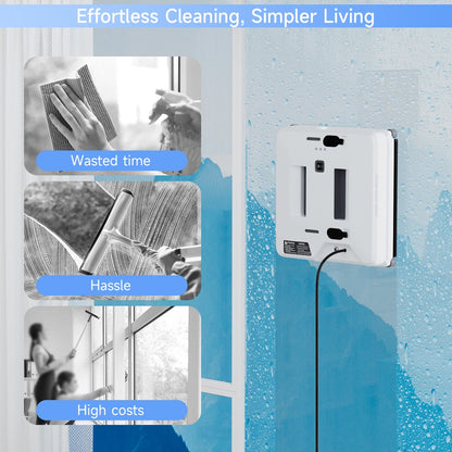 Smart Window Cleaning Robot Dual Spray Glass Cleaner Vacuum w/ Remote Control
