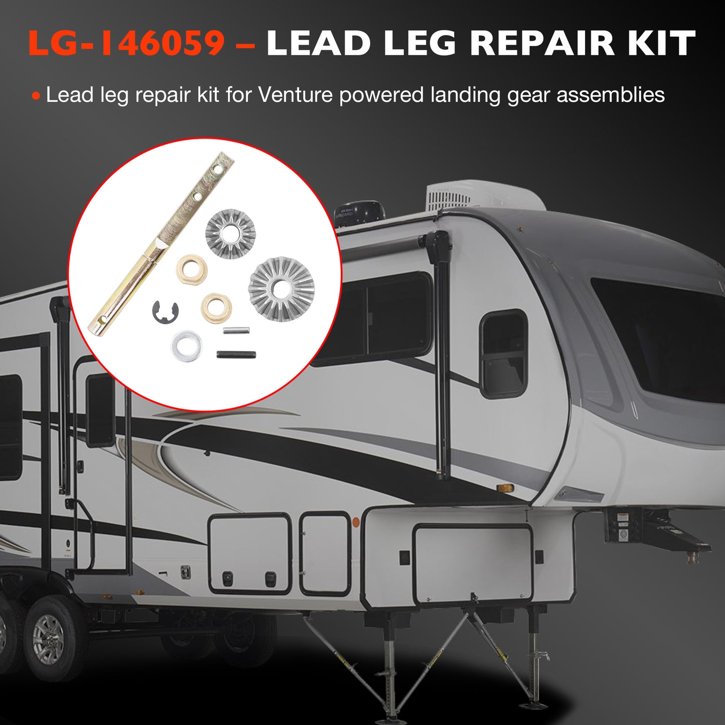 146059 Drive Shaft Power Landing Gear Repair Kit For 5th Wheel RV Lead Leg