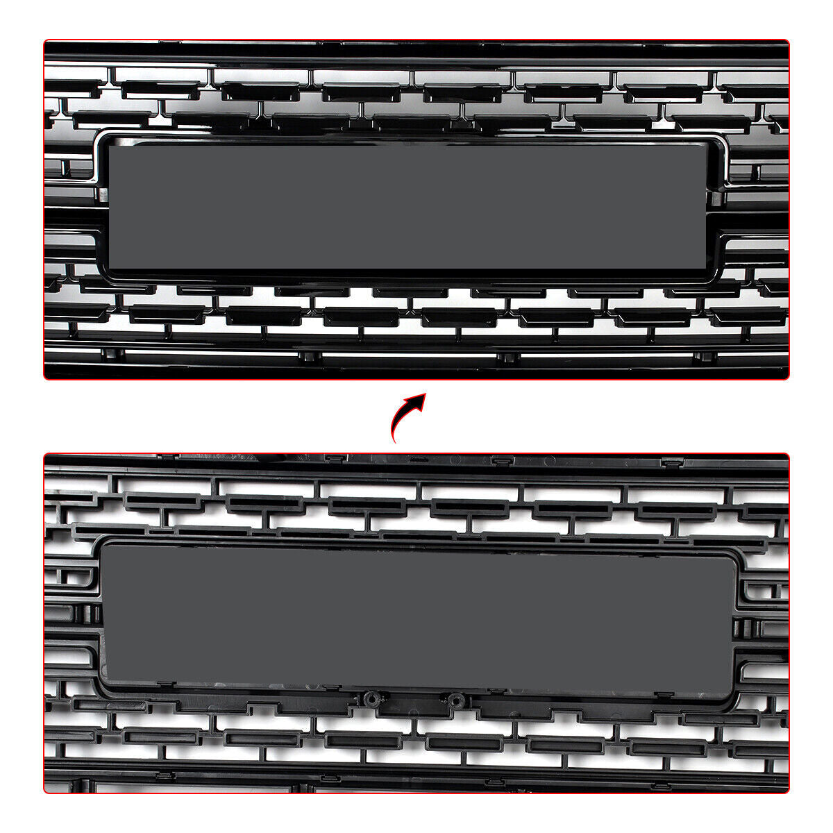 Front Bumper Grille Black w/Chrome Trim Fit GMC Sierra 2500 HD/3500 HD 2020-2023