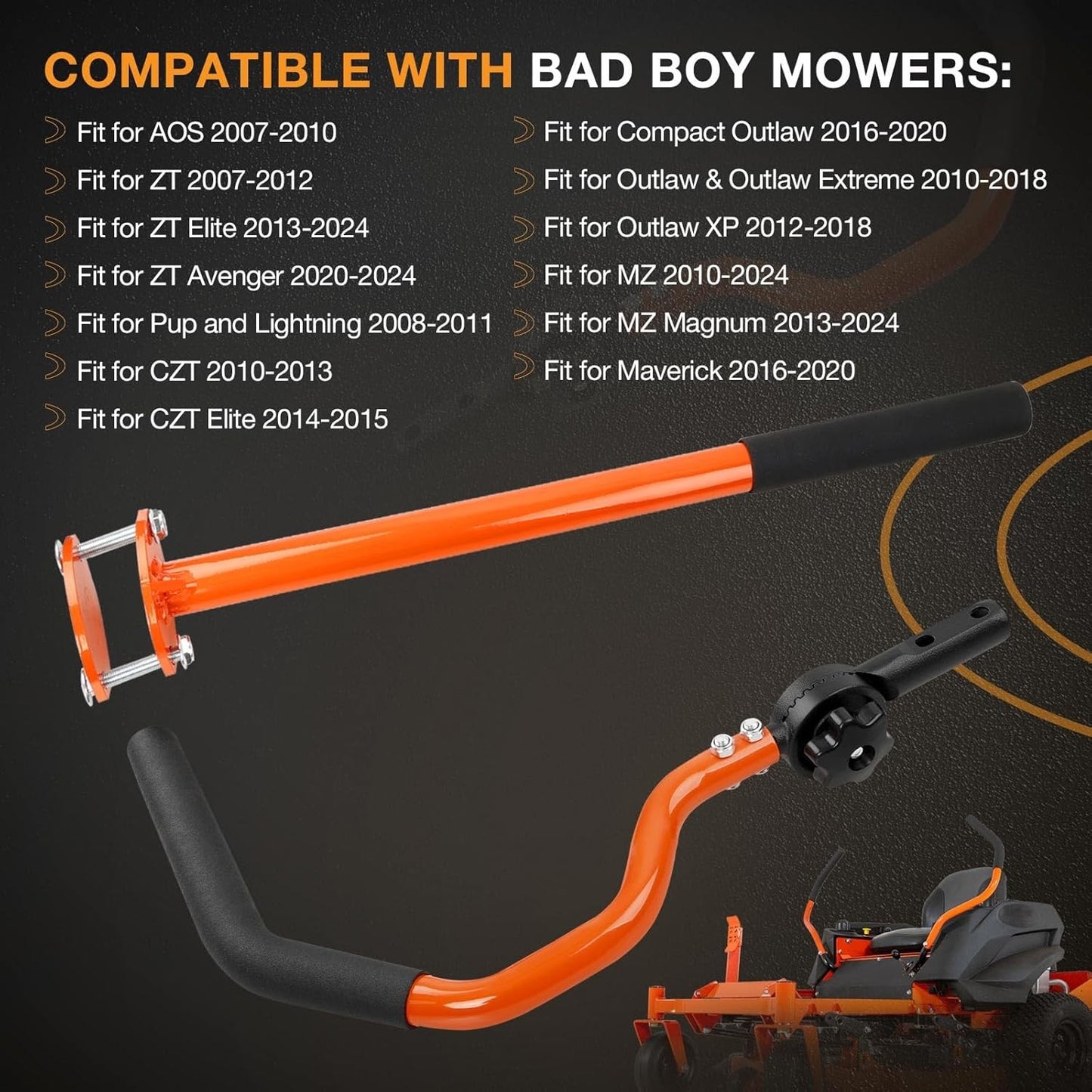 Adjustable Steering Arm & Foot Pedal & Assist Handle Kit For Bad Boy ZT MZ Mower