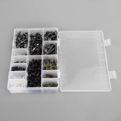 223PCS Fastener Clip Screw Bolt Kit Motor Sportbike Windscreen Fairing BK New
