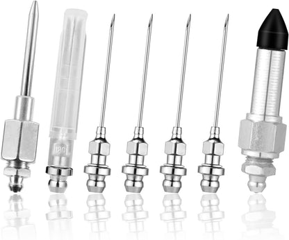 7pcs Grease Gun Accessory Grease Needle Nozzles Dispenser Rubber Nipple Adapter