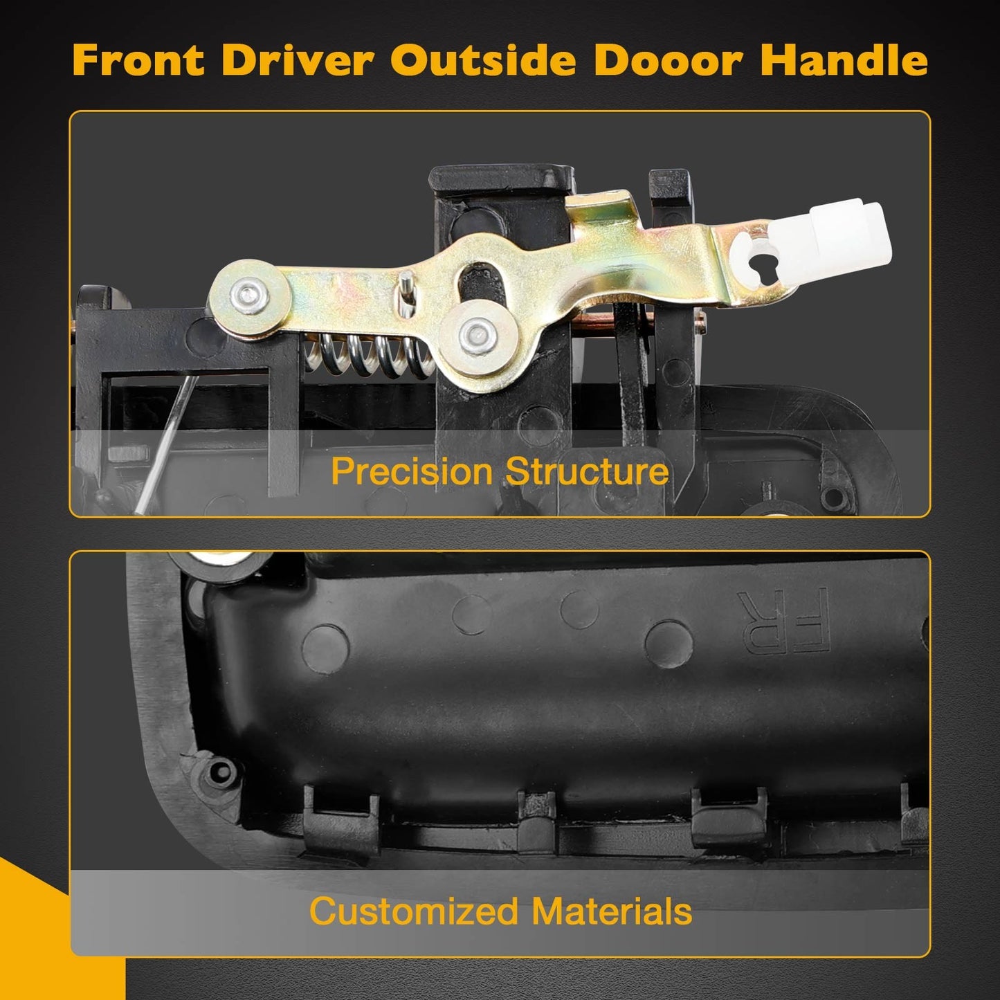 2X Metal Exterior Door Handles w/ Lock Cylinders & Key Fit 1995-04 Toyota Tacoma