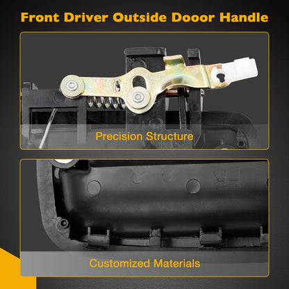 2X Metal Exterior Door Handles w/ Lock Cylinders & Key Fit 1995-04 Toyota Tacoma