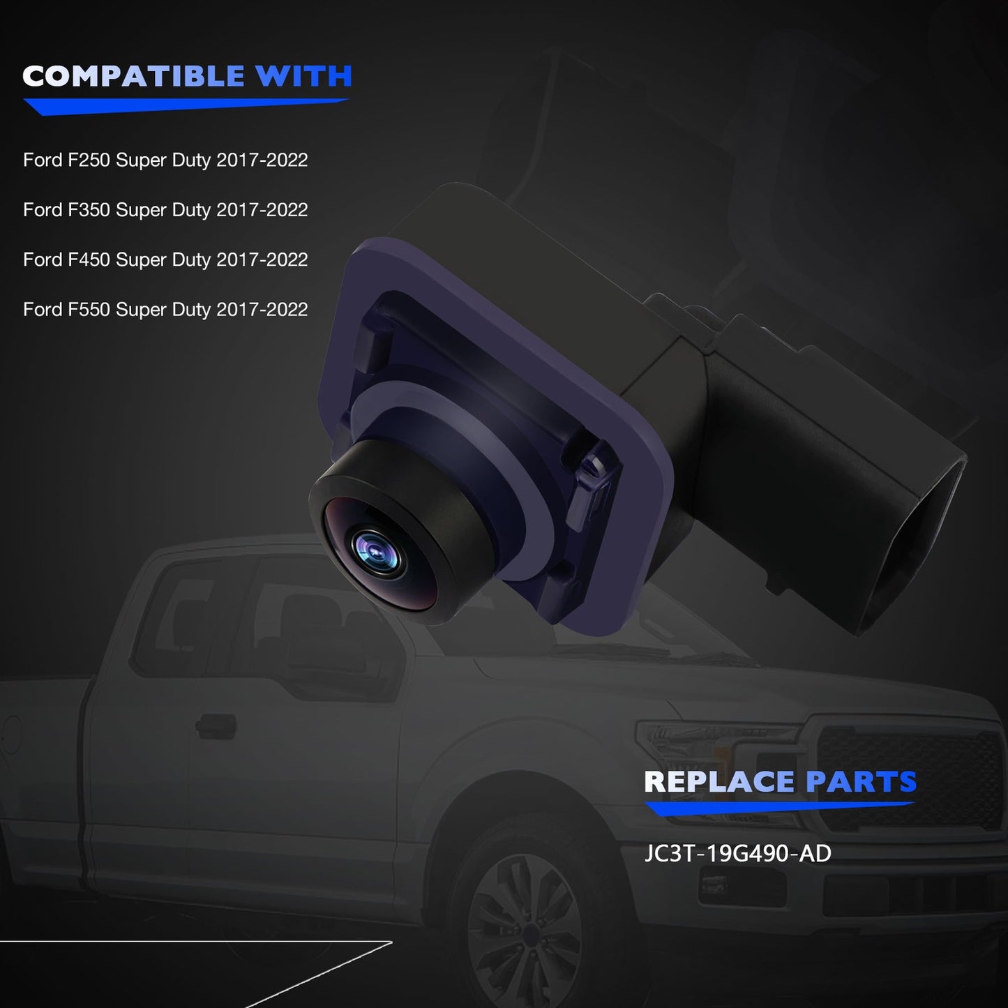 JC3T-19G490-AD Backup Rear View Camera Fit 17-22 Ford F250 F350 F450 Super Duty