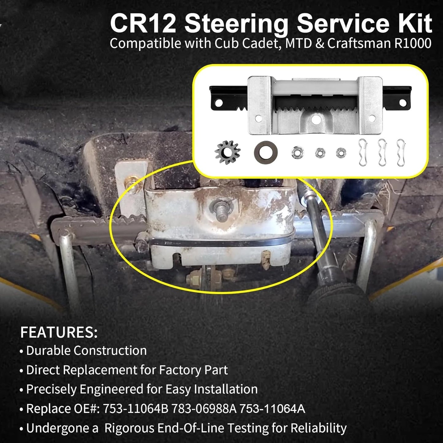 CR12 Steering Service Kit Fit Cub Cadet MTD CC30 753-11064B 783-07239A 75311064B