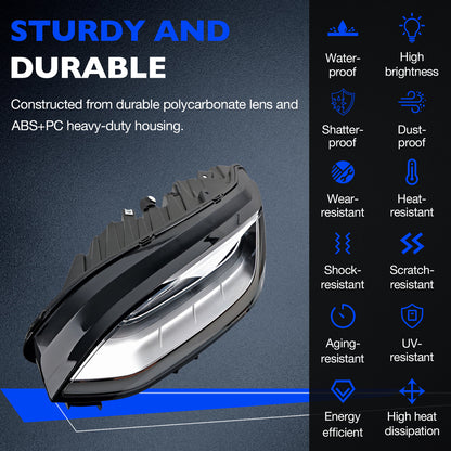 2x LED Headlight Assy Driver Passenger Side For 2022-2024 Tesla Model X Plaid