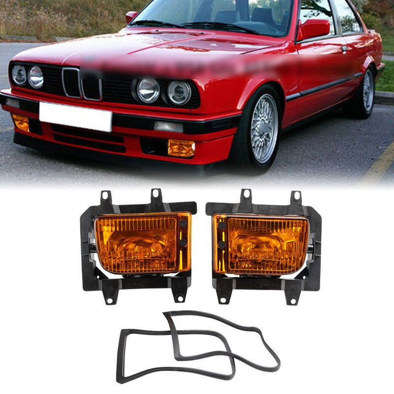 Front Bumper Yellow Fog Lights Plastic Lens For 85-93 BMW E30 3-Series Sedan USA