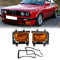 Front Bumper Yellow Fog Lights Plastic Lens For 85-93 BMW E30 3-Series Sedan USA