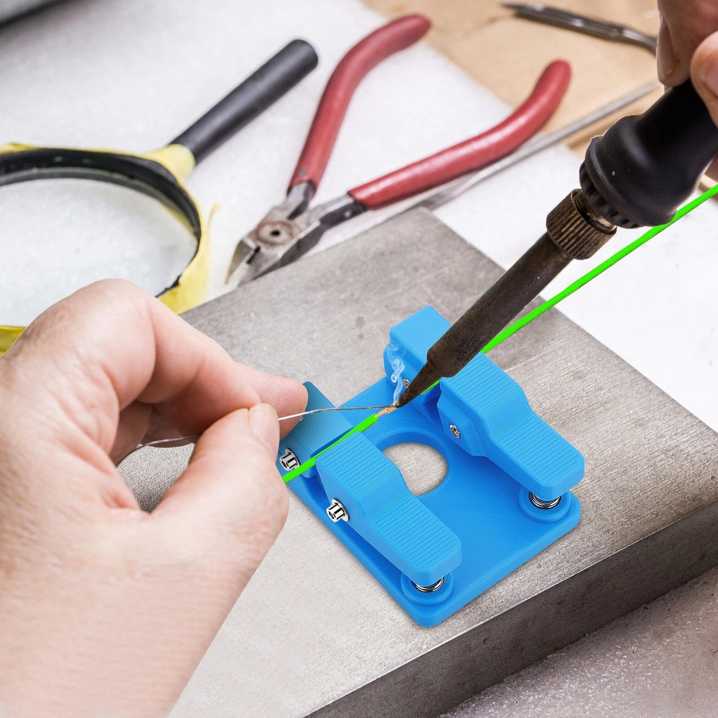 Welding Soldering Station Silicone Wire Clamp Bracket Worktable Retaining Clip