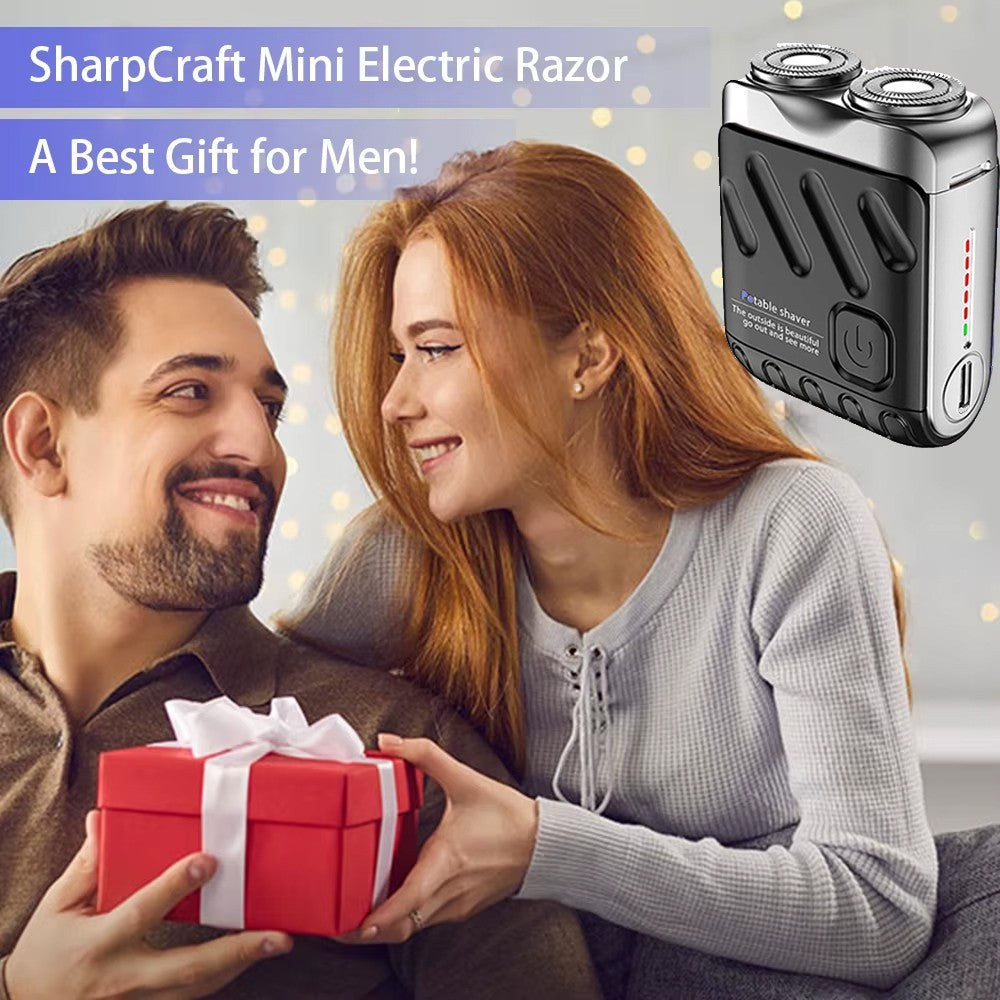 Double Ring Pocket Travel Shaver Mini Men Shaver Portable Beard Razor Black