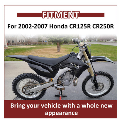 Solid Spare Restyle Complete Plastic Kit Bodywork Fairing Set For Honda CR125R CR250R 02-07