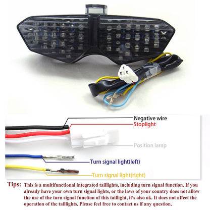 ABS LED Smoke Brake Turn Signal Tail Light Fit for Yamaha YZF R6 2003-2005 04
