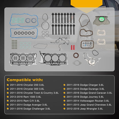 3.6L MLS Head Gasket Set w/ Bolts For 2011-2016 Chrysler 200 300 Ram Dodge Jeep