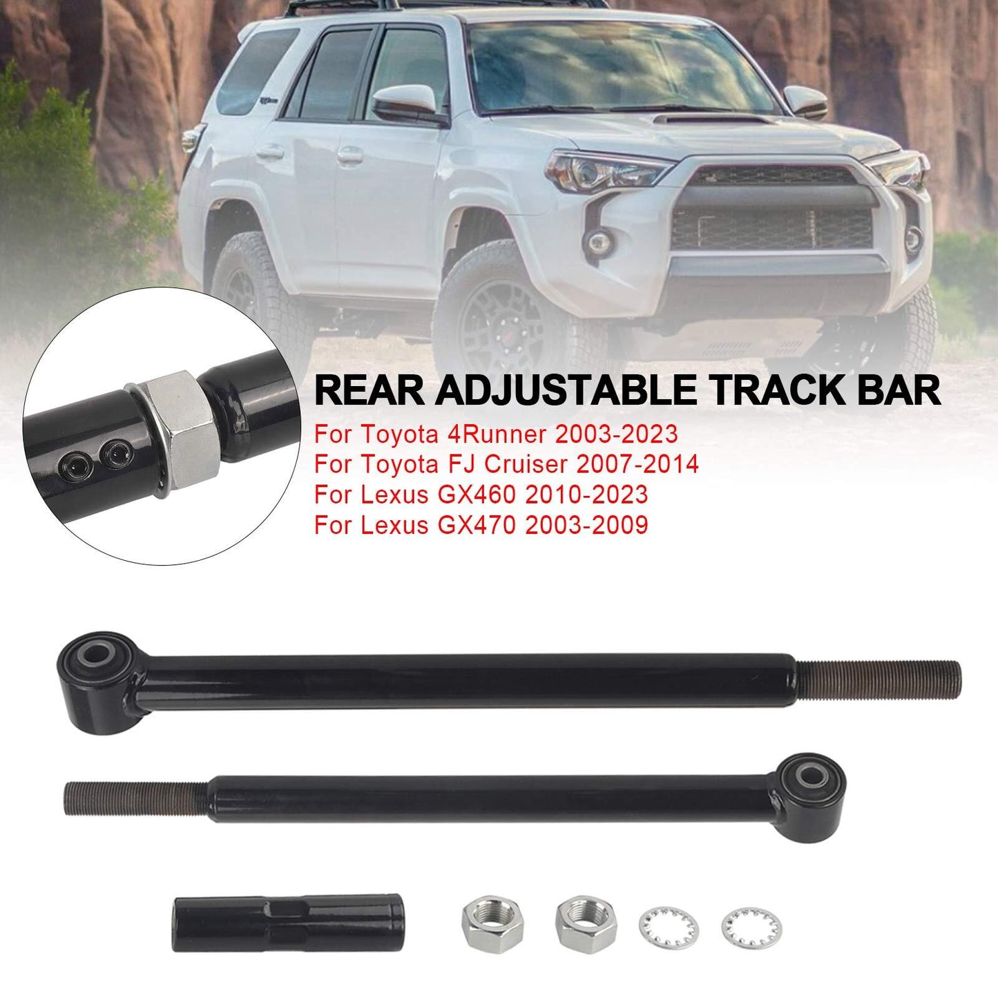0-4" Lift Adjustable Rear Track Bar Fit Toyota 4Runner 2003-2023 Fit FJ 2007-14