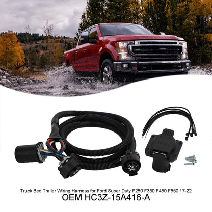 Truck Bed Trailer Wiring Harness for Ford Super Duty F250 F350 F450 F550 17-22