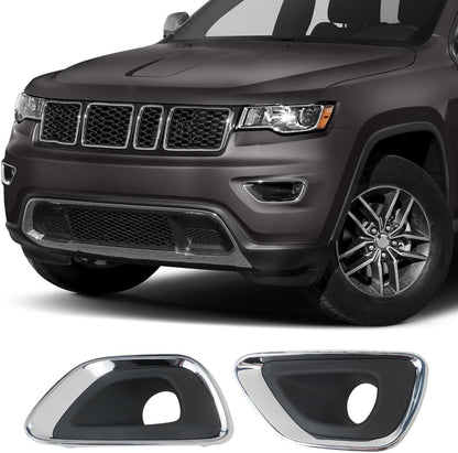 Left and Right Side Fog Light Trim Set Fit For Jeep Grand Cherokee 2014-2016