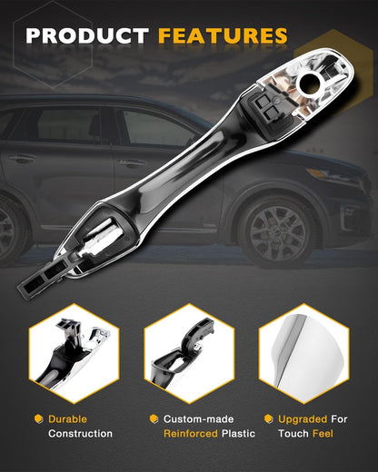 4X Exterior Door Handles Front Rear LH RH w/ End Cap Cover Fit 16-20 Kia Sorento