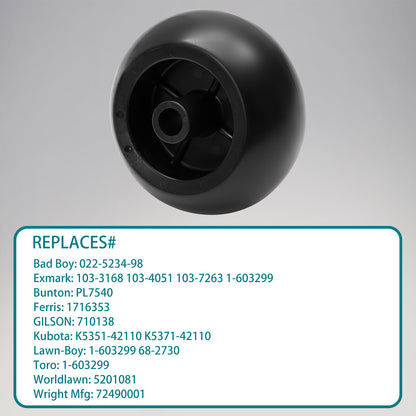 4Pcs Mower Deck Wheels Kit Fits Exmark 103-3168 116-9981 Kubota Anti Scalp Wheel
