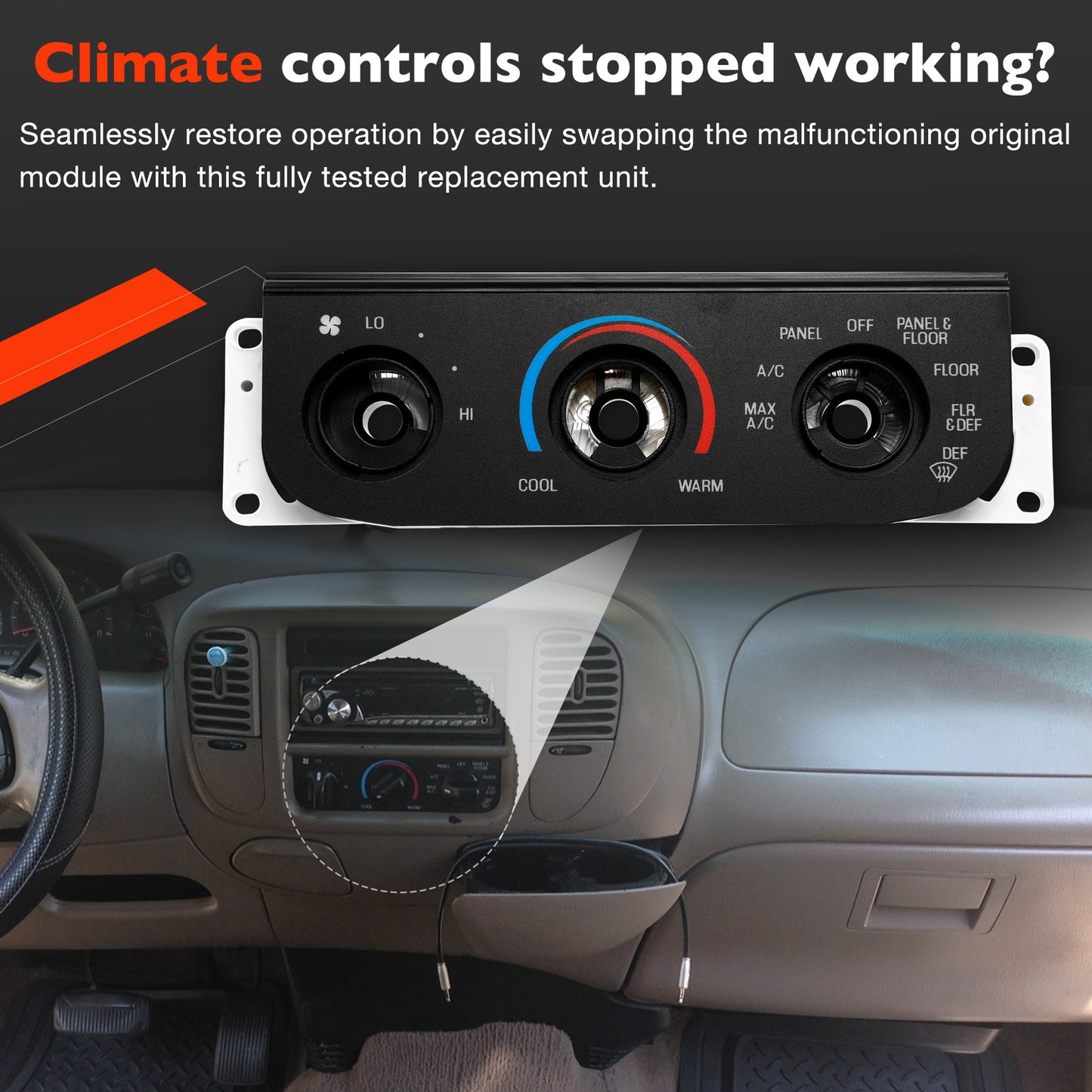 Climate Control Module A/C Heater Panel w/o Switch For 1999-2004 Ford F150 F250