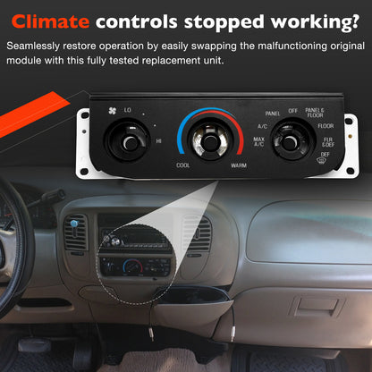 Climate Control Module A/C Heater Panel w/o Switch For 1999-2004 Ford F150 F250