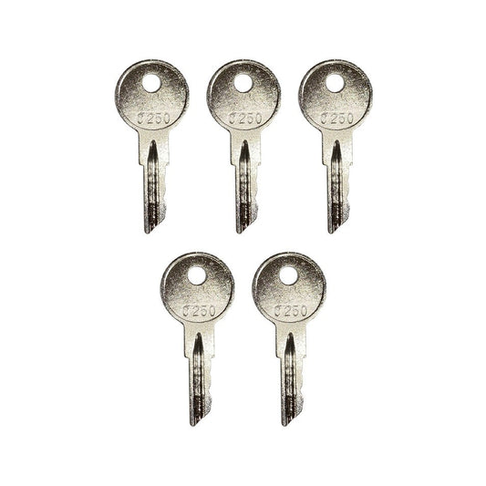 Solid Spare (5) Ignition Key For Crown Forklift Walkie Wave - C250, 170151-001, 089216-001