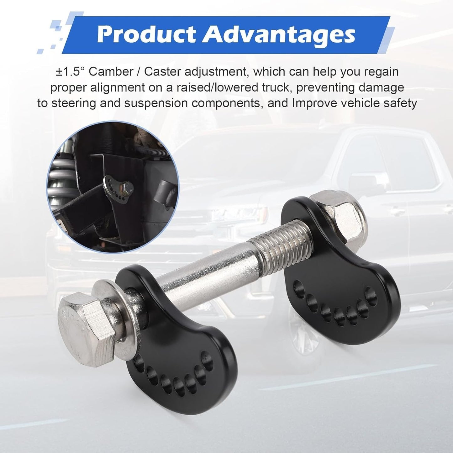 Camber Lock Alignment Fix Upper Arm Cam Bolt Kit For Chevy Silverado Sierra 1500