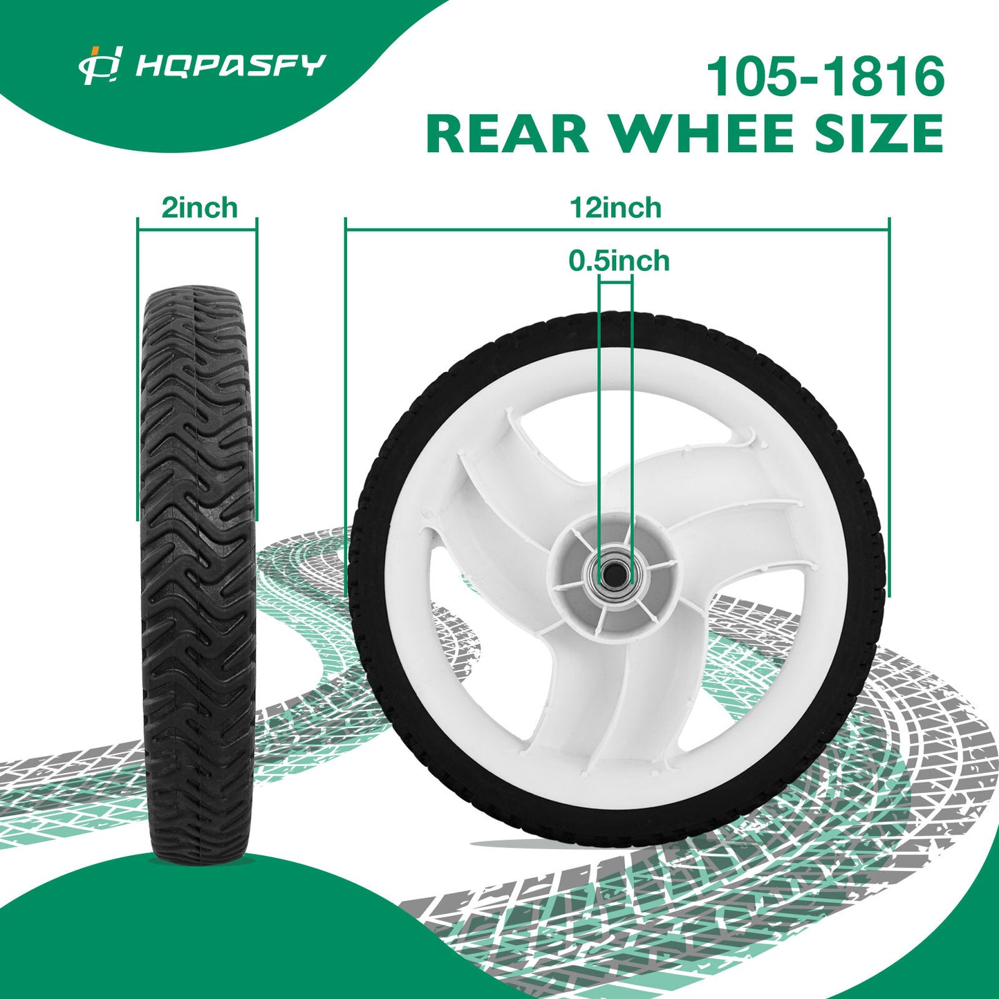 105-1816 12" Rear Lawn Mower Wheels For Toro Recycler 20012 20016 20019 205-268