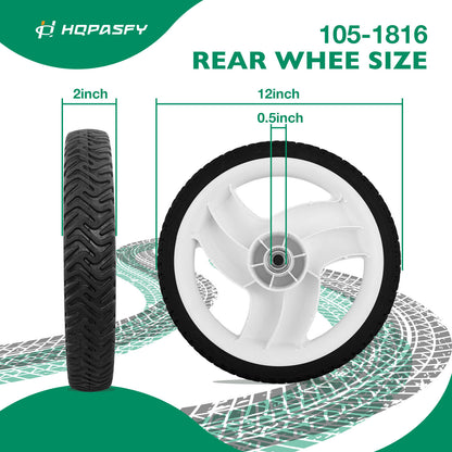 105-1816 12" Rear Lawn Mower Wheels For Toro Recycler 20012 20016 20019 205-268