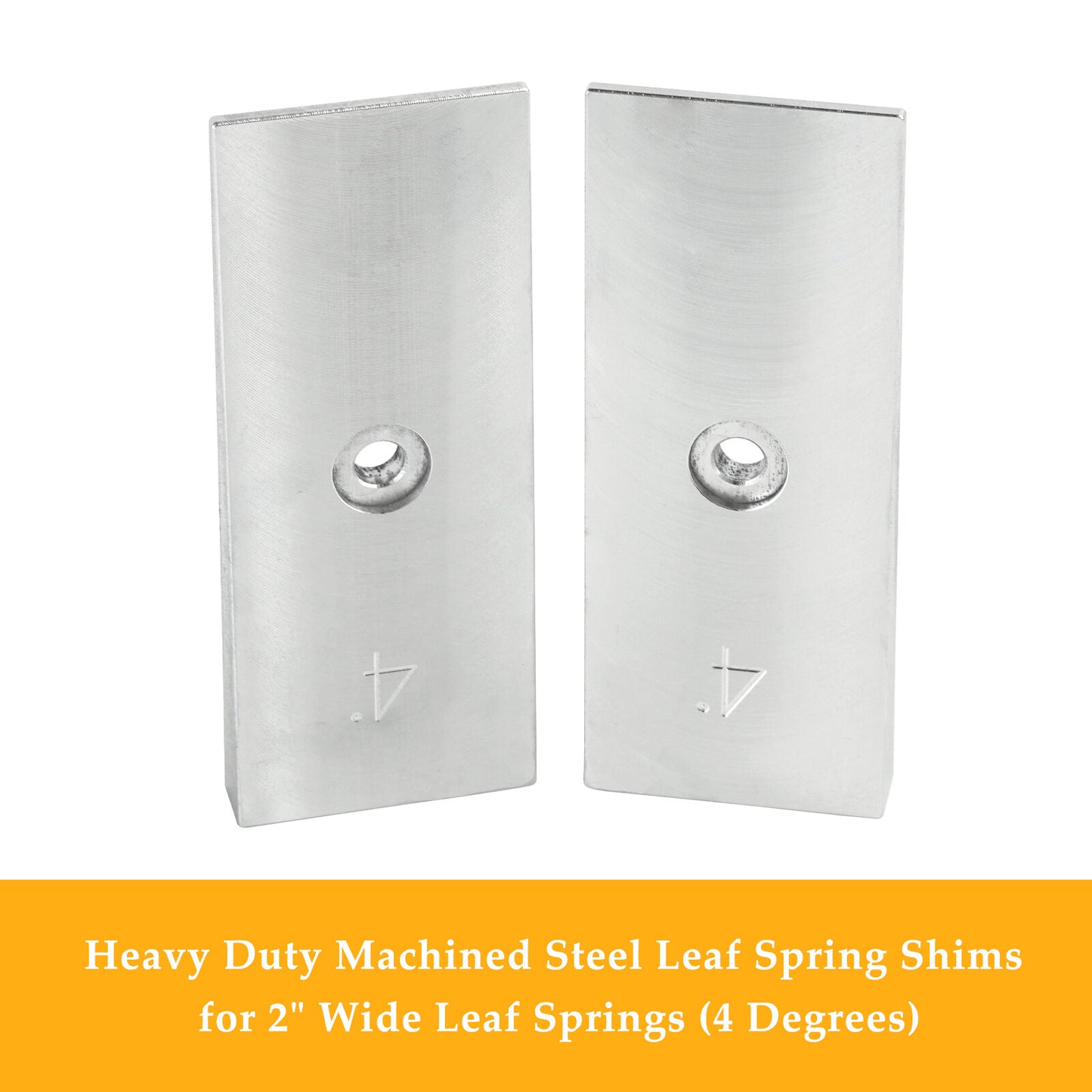 2PCS 2" Wide 4°Degree Steel Leaf Spring Degree Shims Silver~~