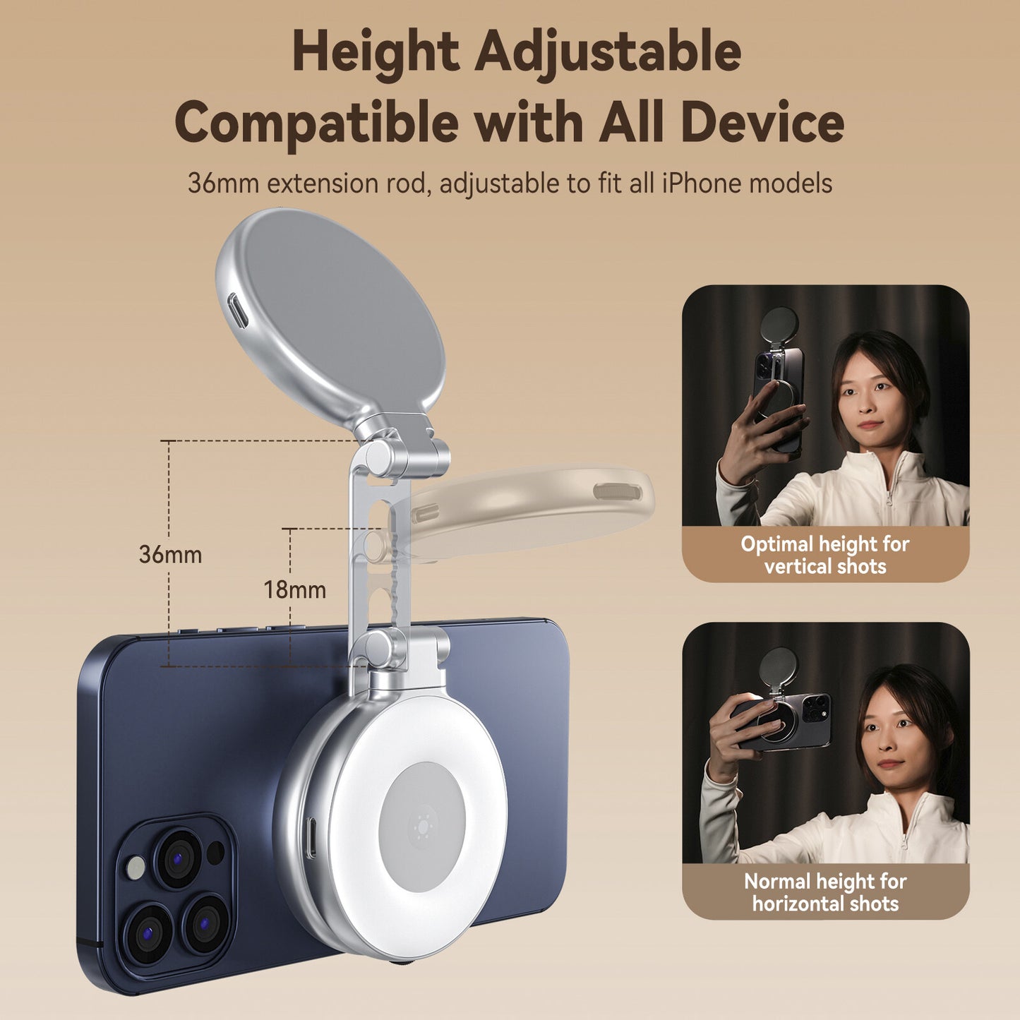 Mobile Phone Magnetic Beauty Fill Light Portable Rotating Stretch Pocket Light