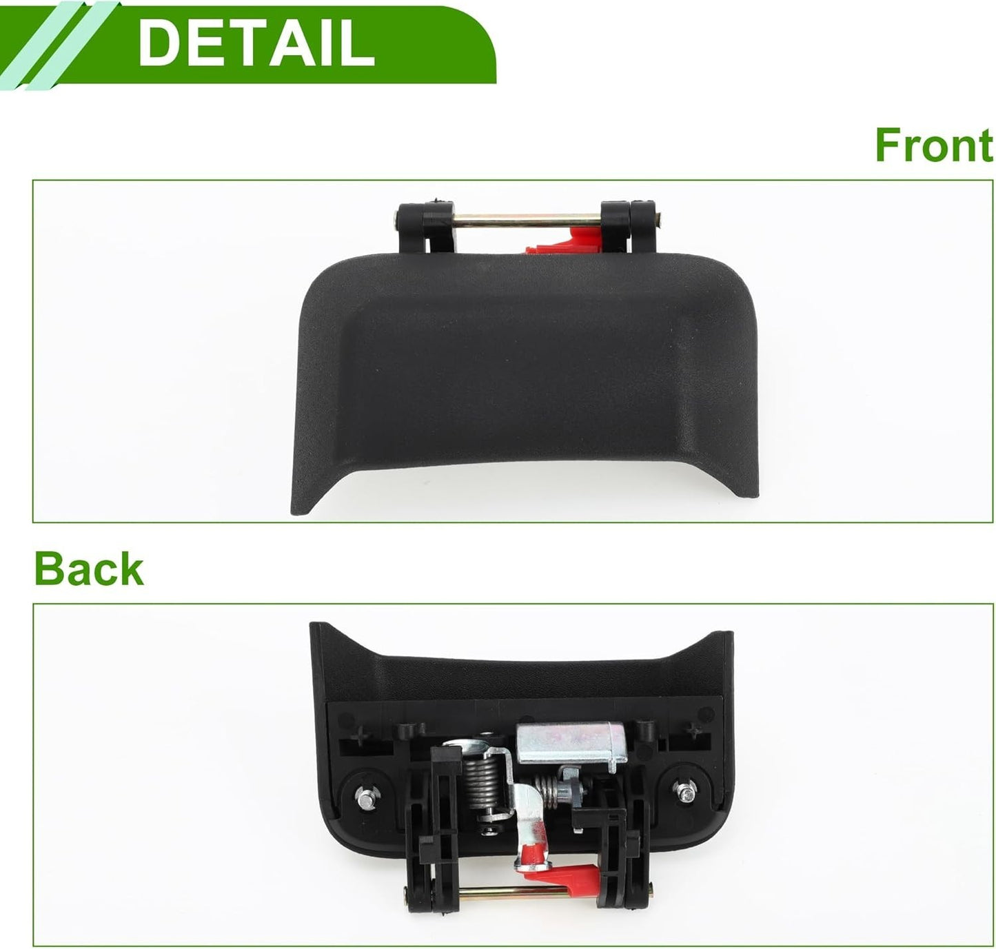 Black Outside Door Handle Rear Left+Right For 2007-2016 Compass LH+RH Jeep 2PCS