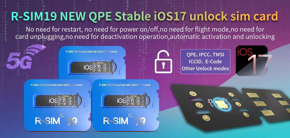 R-SIM 19 NEW QPE Stable IOS17 Unlock SIM Card for iPhone 15/14 Pro MAX 13 Pro 12