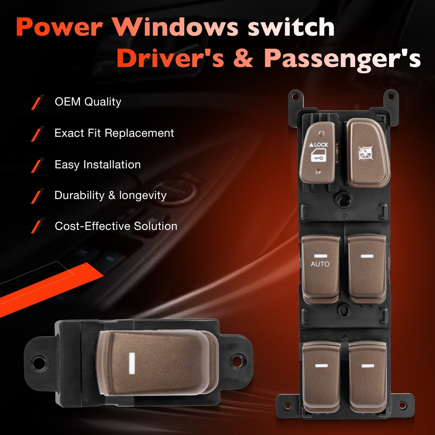 93570-3K600 Master Power Window Control Switch Kit Fit 2009-2010 Hyundai Sonata