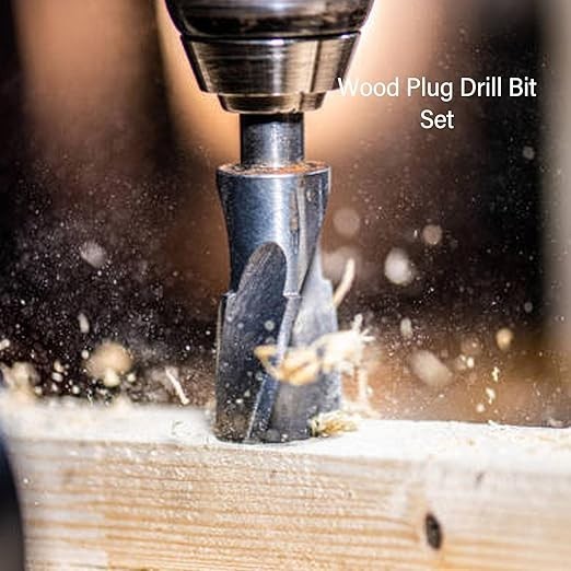 8Pcs Wood Plug Cutter Straight & Tapered Taper Drill Bit Set 1/4 Inch Hex Shank
