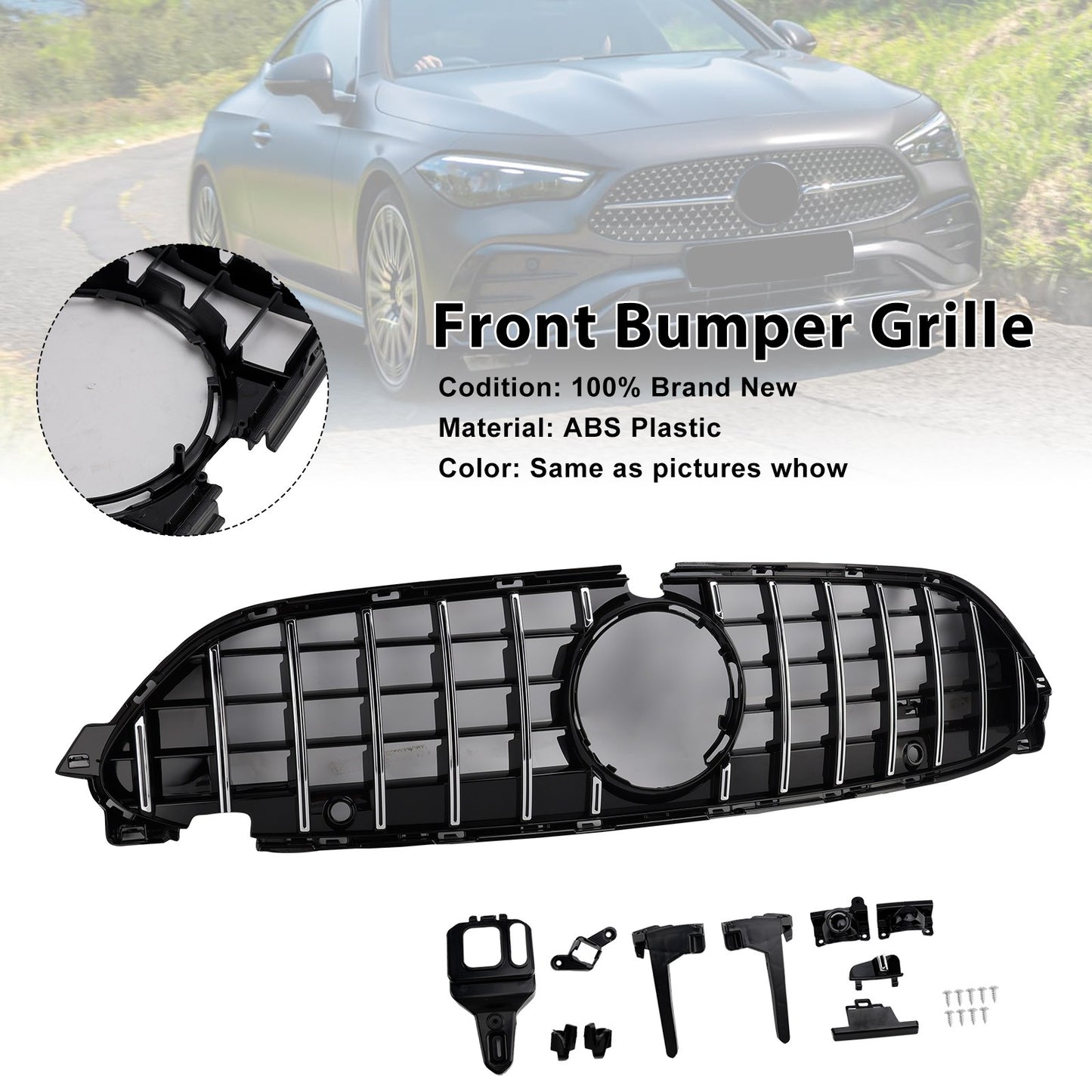 Front Bumper Grille Grill Fits Mercedes-Benz CLE-Class W236 C236 2024-2026